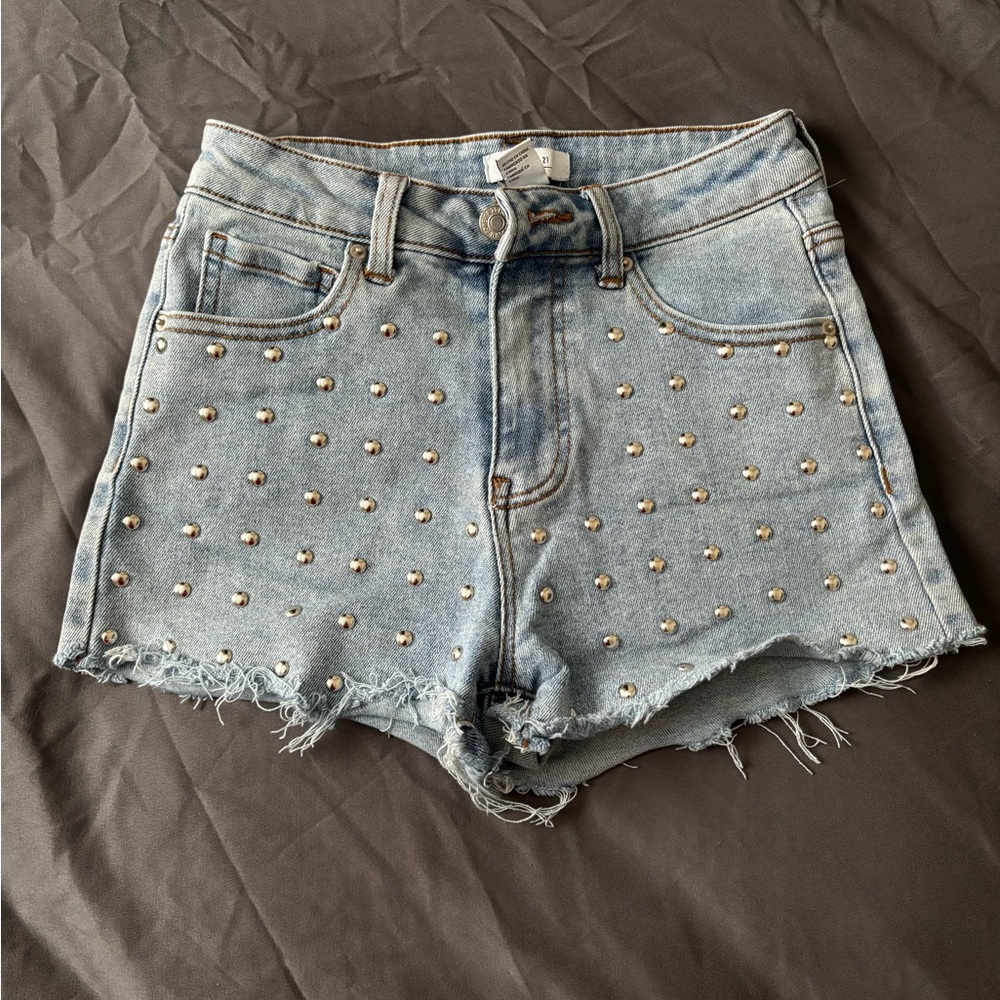 Studded Denim Women Shorts